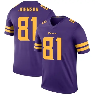 Men's Legend Bisi Johnson Minnesota Vikings Purple Color Rush Jersey
