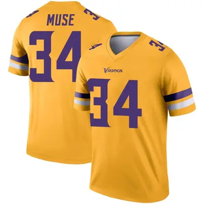 Men's Legend Nick Muse Minnesota Vikings Gold Inverted Jersey