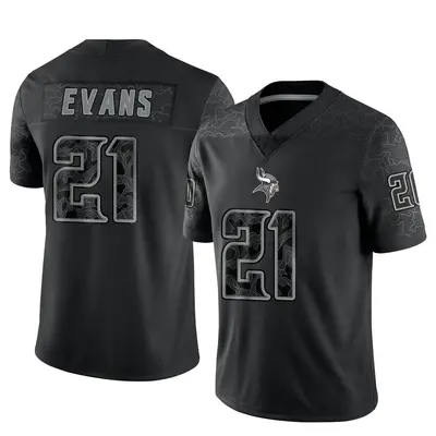 Men's Limited Akayleb Evans Minnesota Vikings Black Reflective Jersey