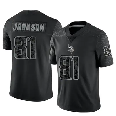 Men's Limited Bisi Johnson Minnesota Vikings Black Reflective Jersey