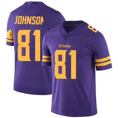Men's Limited Bisi Johnson Minnesota Vikings Purple Color Rush Jersey