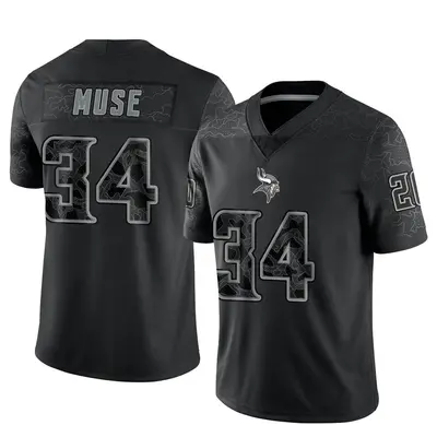 Men's Limited Nick Muse Minnesota Vikings Black Reflective Jersey