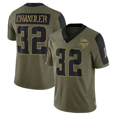 Men's Limited Ty Chandler Minnesota Vikings Olive 2021 Salute To Service Jersey