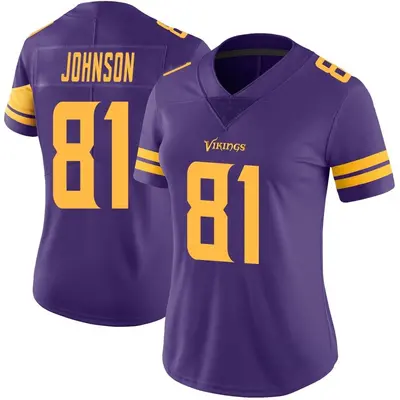 Women's Limited Bisi Johnson Minnesota Vikings Purple Color Rush Jersey