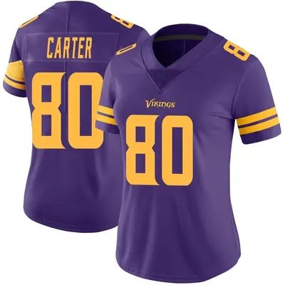 Women's Limited Cris Carter Minnesota Vikings Purple Color Rush Jersey