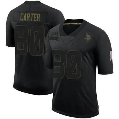 Youth Limited Cris Carter Minnesota Vikings Black 2020 Salute To Service Jersey