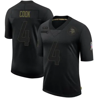Youth Limited Dalvin Cook Minnesota Vikings Black 2020 Salute To Service Jersey